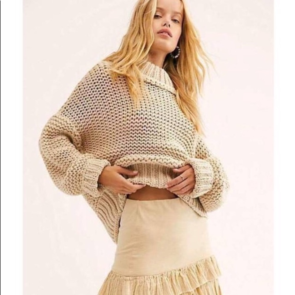 Free People My Only Sunshine Sweater Linen XS